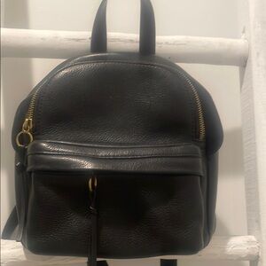 COPY - Black Madewell Leather Backpack with Gold Zippers